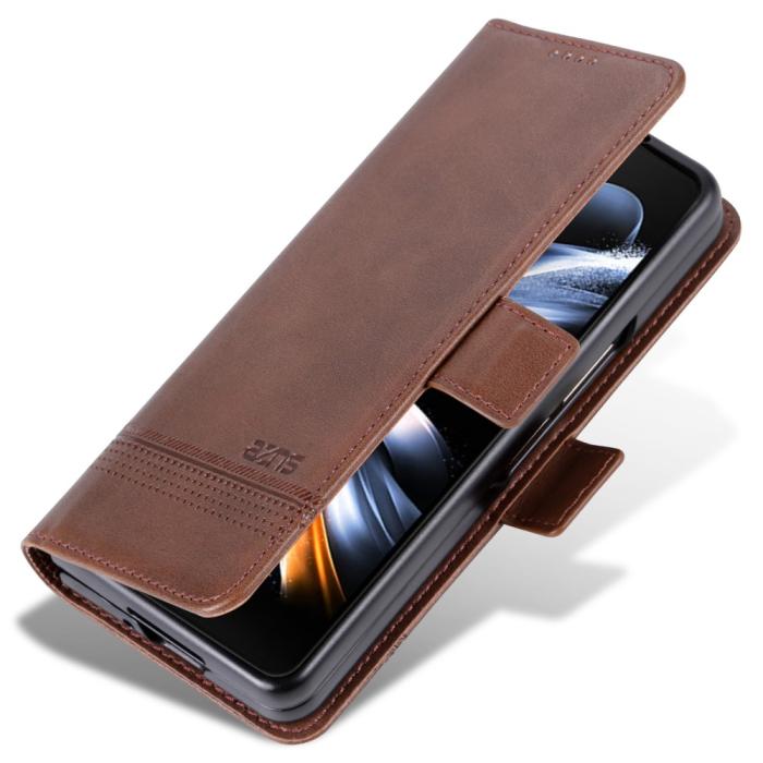 Bild 6, AZNS AZNS Galaxy Z Fold 5 Fodral PU-Läder Brun - Teknikhallen.se