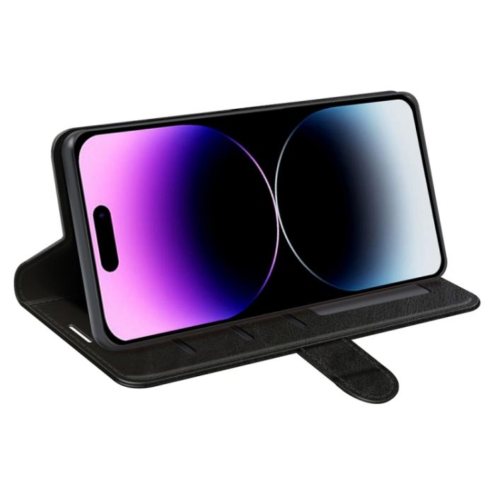 Bild 5,  iPhone 15 Pro Plånboksfodral Läder Svart - Teknikhallen.se