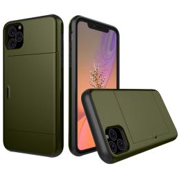  iPhone 11 Pro - Hybrid Skal Med Kortfack - Grön - Teknikhallen.se