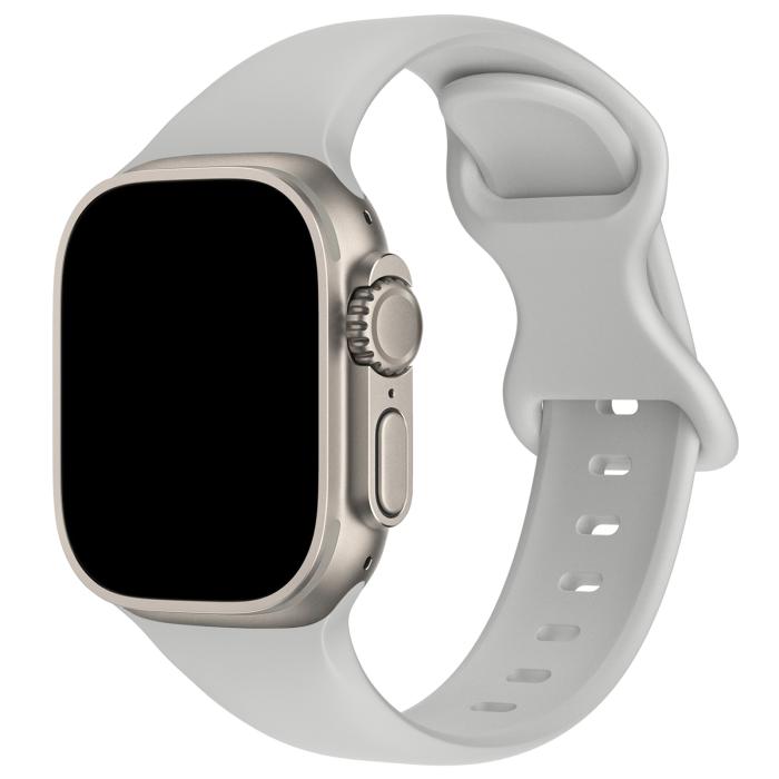 Bild 2, ColorPop Silikon Armband Butterfly Apple Watch 42/41/40/38 mm (M/L) Grå - Teknikhallen.se