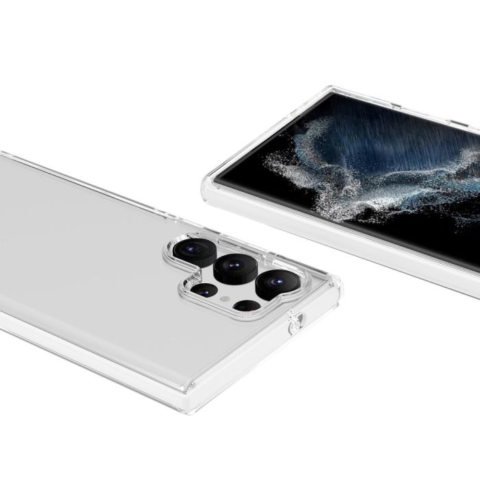 Bild 3,  Samsung Galaxy S23 Ultra Skal Hybrid Bi-Color Vit/Transparent - Teknikhallen.se