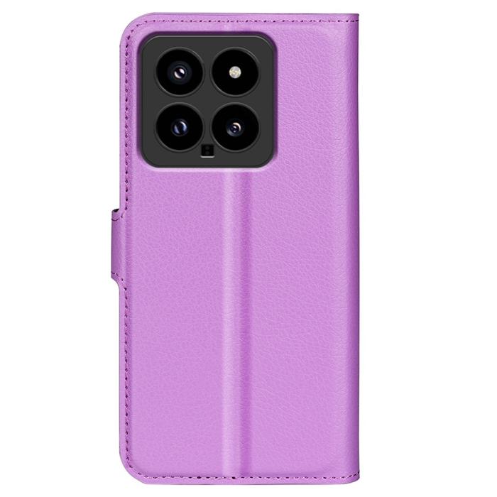 Bild 6,  Xiaomi 14 Fodral Litchi Läder Lila - Teknikhallen.se