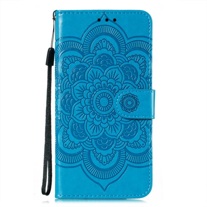 Bild 2,  Samsung Galaxy S22 Fodral Sun Mandala Läder Blå - Teknikhallen.se