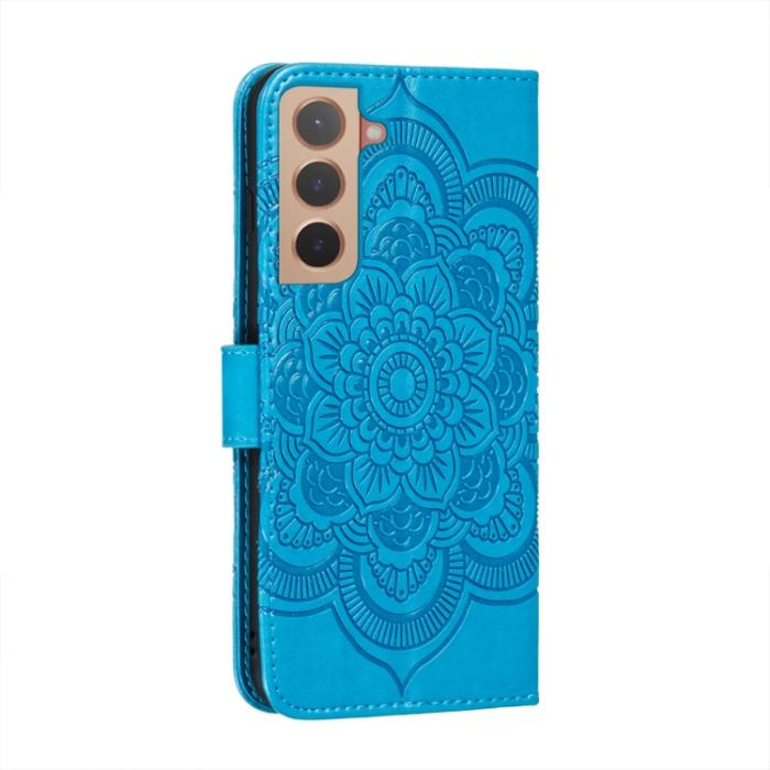 Bild 3,  Samsung Galaxy S22 Fodral Sun Mandala Läder Blå - Teknikhallen.se