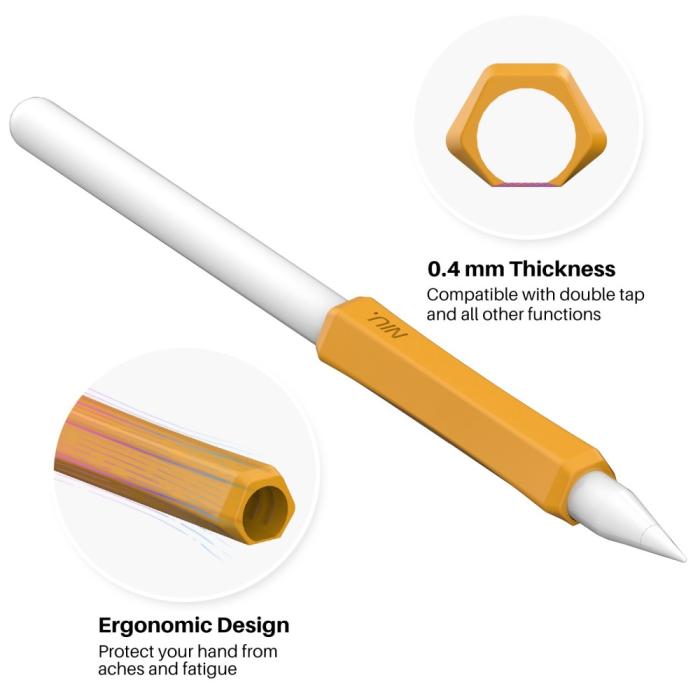 Bild 5, AHASTYLE AHASTYLE Apple Pencil 1/2/Pro Penngrepp Silikon Svart - Teknikhallen.se