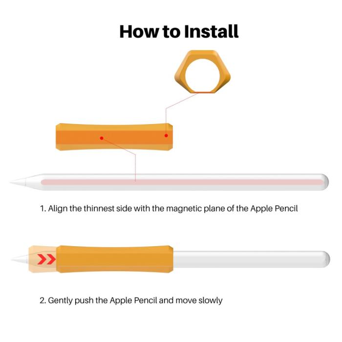 Bild 6, AHASTYLE AHASTYLE Apple Pencil 1/2/Pro Penngrepp Silikon Svart - Teknikhallen.se