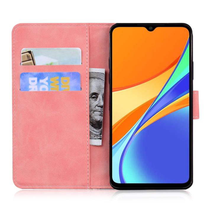 Bild 2,  Xiaomi Redmi 9C Fodral Läder Ljus Rosa - Teknikhallen.se