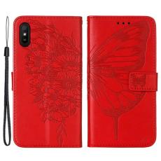  Xiaomi Redmi 9A / 9AT Fodral Butterfly R&ouml;d - Teknikhallen.se
