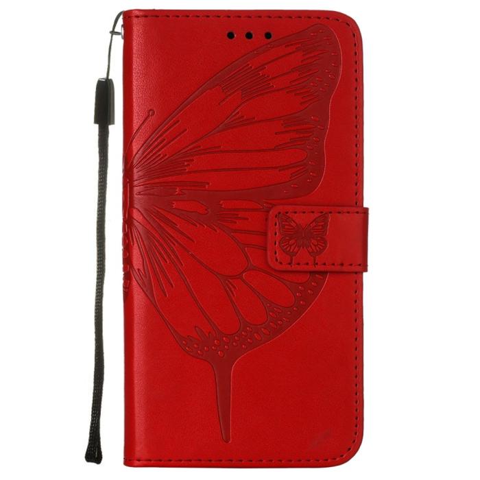 Bild 2,  Xiaomi Redmi 9A / 9AT Fodral Butterfly Röd - Teknikhallen.se