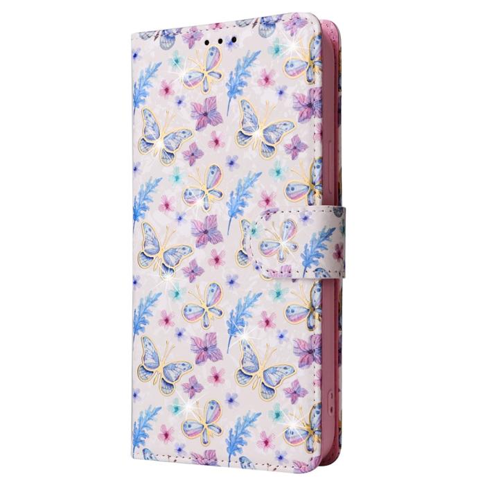 Bild 6,  iPhone 16 Pro Fodral RFID Läder Fjärilar / Blommor - Teknikhallen.se