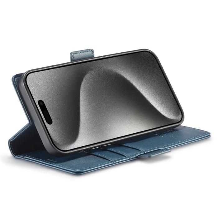 Bild 3, LC.IMEEKE LC.IMEEKE iPhone 16 Pro Fodral Läder Blå - Teknikhallen.se