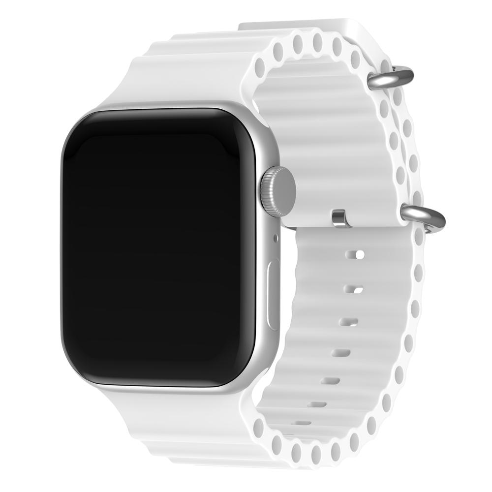 ColorPop Apple Watch 42/44/45/49 mm Armband Ocean Wave Vit - Teknikhallen.se