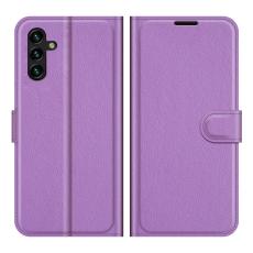  Samsung Galaxy A04s / A13 5G Fodral Litchi L&auml;der Lila - Teknikhallen.se