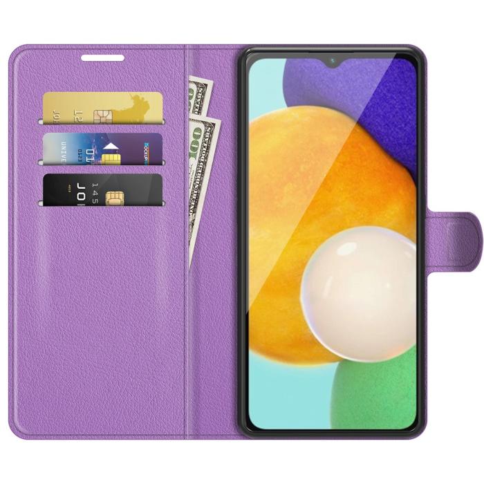 Bild 4,  Samsung Galaxy A04s / A13 5G Fodral Litchi Läder Lila - Teknikhallen.se