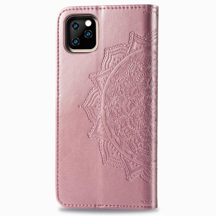 Bild 5,  iPhone 11 Pro Max - Mandala Läder Fodral - Roségul - Teknikhallen.se
