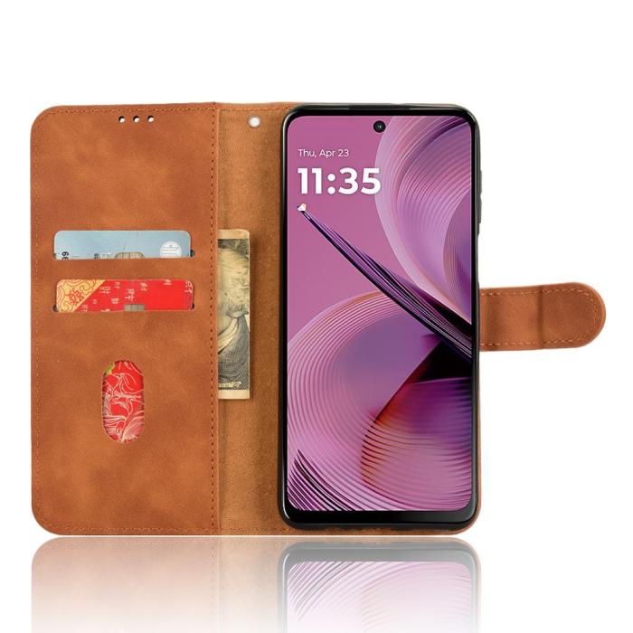 Bild 2,  Motorola Moto G55 5G Fodral Läder Brun - Teknikhallen.se