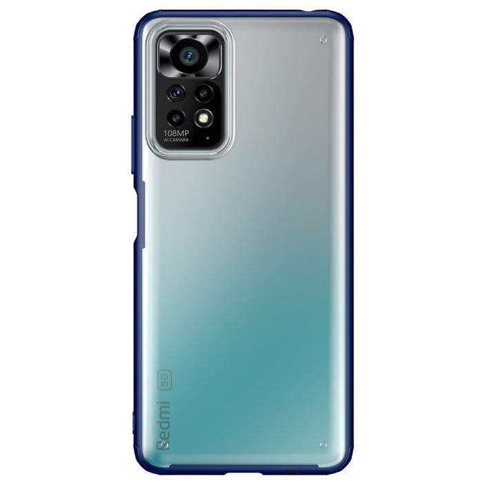 Bild 2,  Xiaomi Redmi Note 11 4G Skal Armor Hybrid Matt Blå - Teknikhallen.se