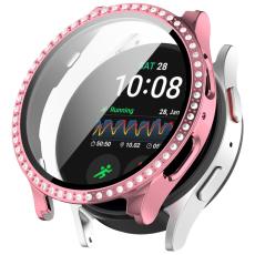  Galaxy Watch 7 44 mm Skal Med Sk&auml;rmskyddd Strass Rosa - Teknikhallen.se