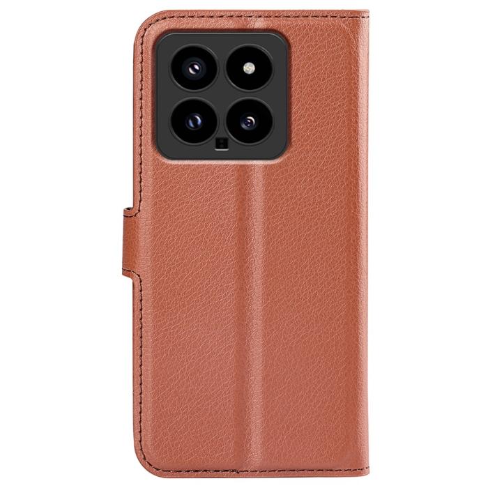 Bild 6,  Xiaomi 14 Fodral Litchi Läder Brun - Teknikhallen.se
