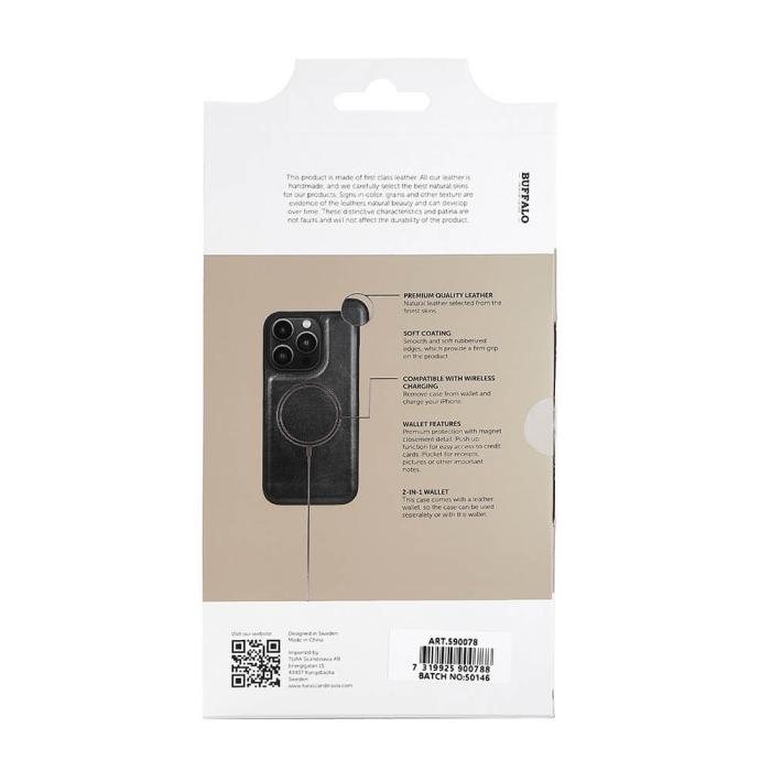 Bild 6, Buffalo Buffalo iPhone 14 Pro Fodral 2in1 Magnet / Skal Svart - Teknikhallen.se