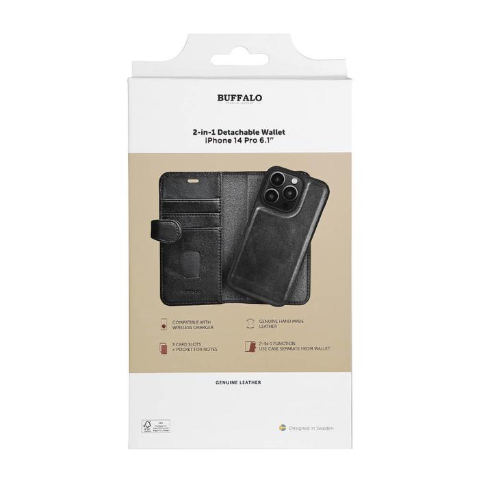 Bild 2, Buffalo Buffalo iPhone 14 Pro Fodral 2in1 Magnet / Skal Svart - Teknikhallen.se