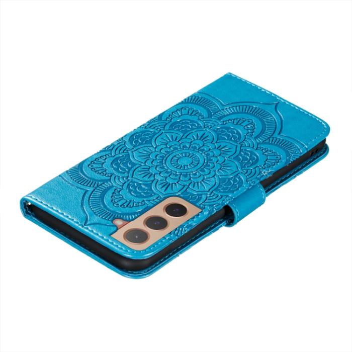 Bild 6,  Samsung Galaxy S22 Fodral Sun Mandala Läder Blå - Teknikhallen.se