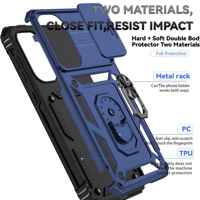 Bild 6,  Samsung Galaxy A56 5G/A36 5G Skal CamShield Ring Hybrid Blå - Teknikhallen.se
