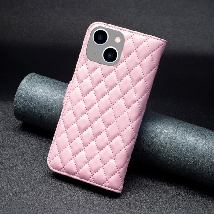 Bild 5,  iPhone 15 Fodral Diamond Läder Rosa - Teknikhallen.se