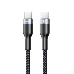 REMAX Remax Sury 1m 3A PD USB-C - USB-C Flätad Nylon Kabel - Svart - Teknikhallen.se