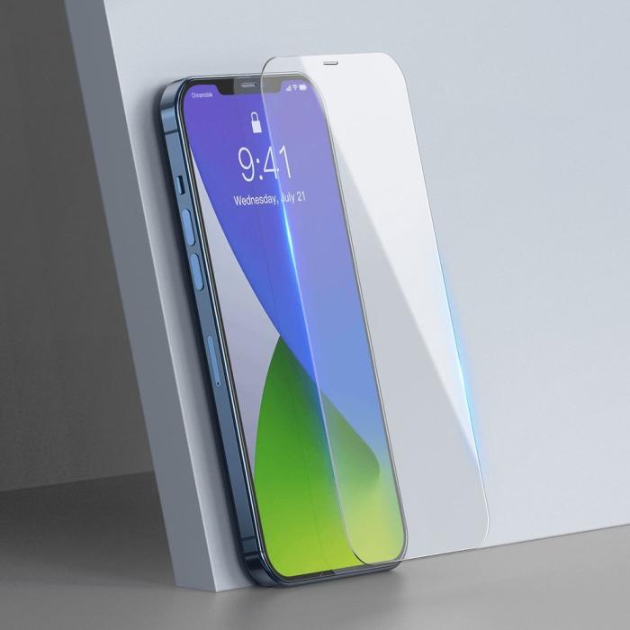 Bild 3, BASEUS iPhone 12 / 12 Pro - Baseus 2-PACK Skärmskydd I Härdat Glas - Teknikhallen.se