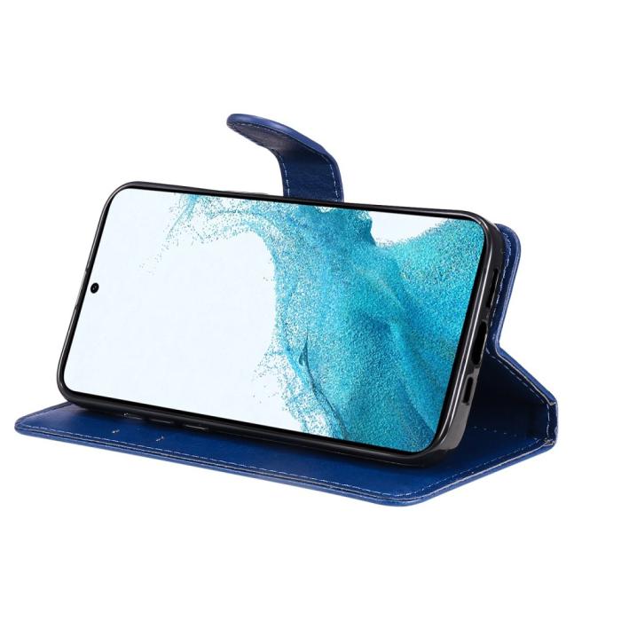 Bild 4,  Samsung Galaxy S23 Plus Fodral Läder Blå - Teknikhallen.se