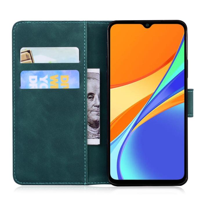 Bild 2,  Xiaomi Redmi 9C Fodral Läder Mörk Grön - Teknikhallen.se