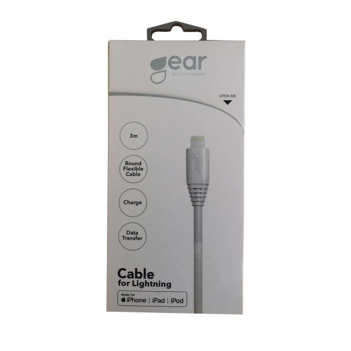 Bild 2, Gear GEAR Laddkabel MFi Lightning 3m Kabel Vit - Teknikhallen.se