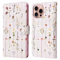  iPhone 16 Pro Fodral RFID L&auml;der Sm&aring; Blommor - Teknikhallen.se