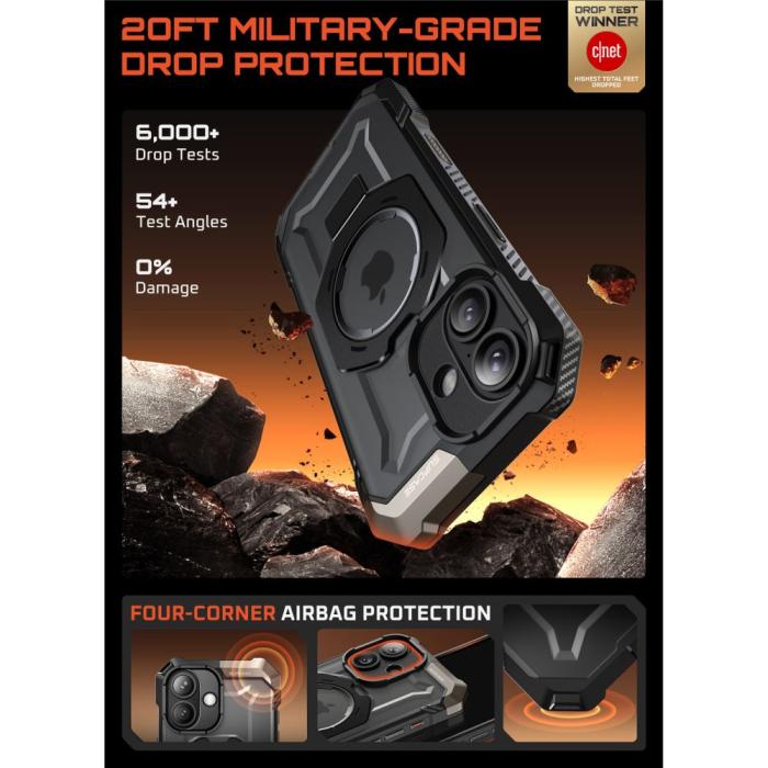 Bild 3, Supcase Supcase iPhone 17 Skal MagSafe Unicorn Beetle Grip Svart - Teknikhallen.se