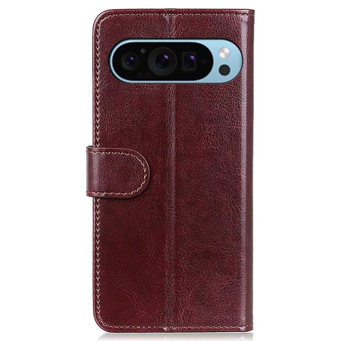 Bild 6,  Google Pixel 10/10 Pro / 9/9 Pro Fodral Crazy Horse Läder Brun - Teknikhallen.se