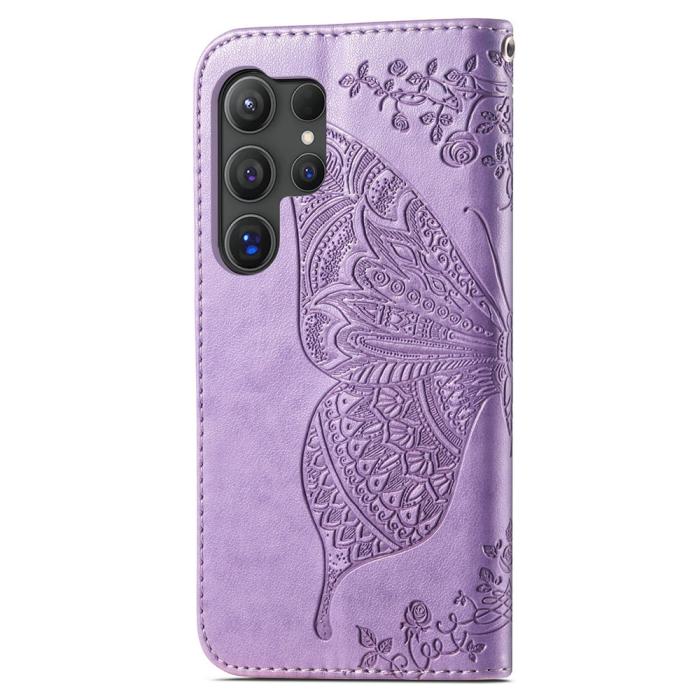 Bild 4,  Samsung Galaxy S24 Ultra Fodral Big Butterfly Ljus Lila - Teknikhallen.se