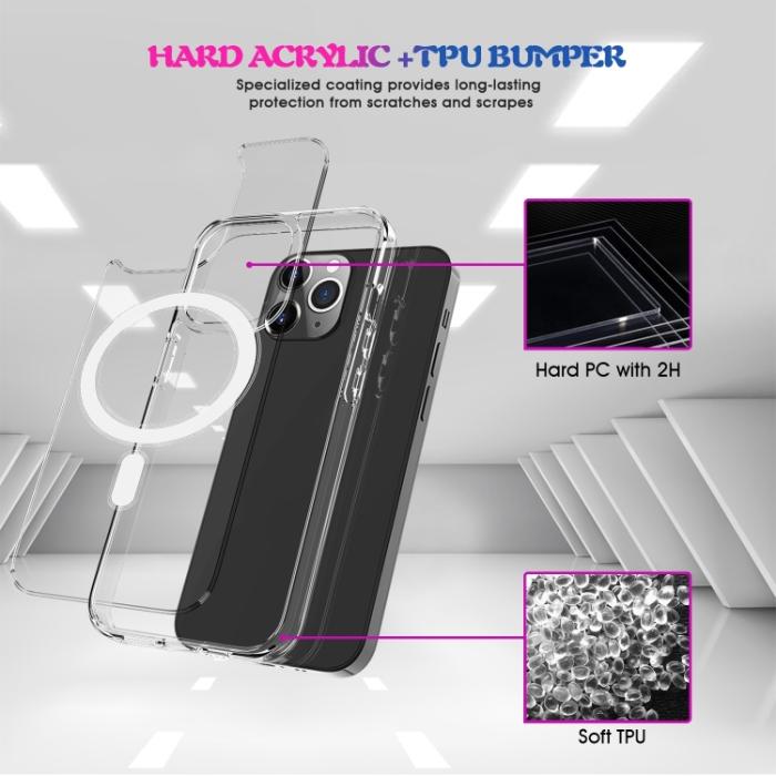 Bild 5,  iPhone 14 Skal MagSafe Akryl/TPU Transparent - Teknikhallen.se