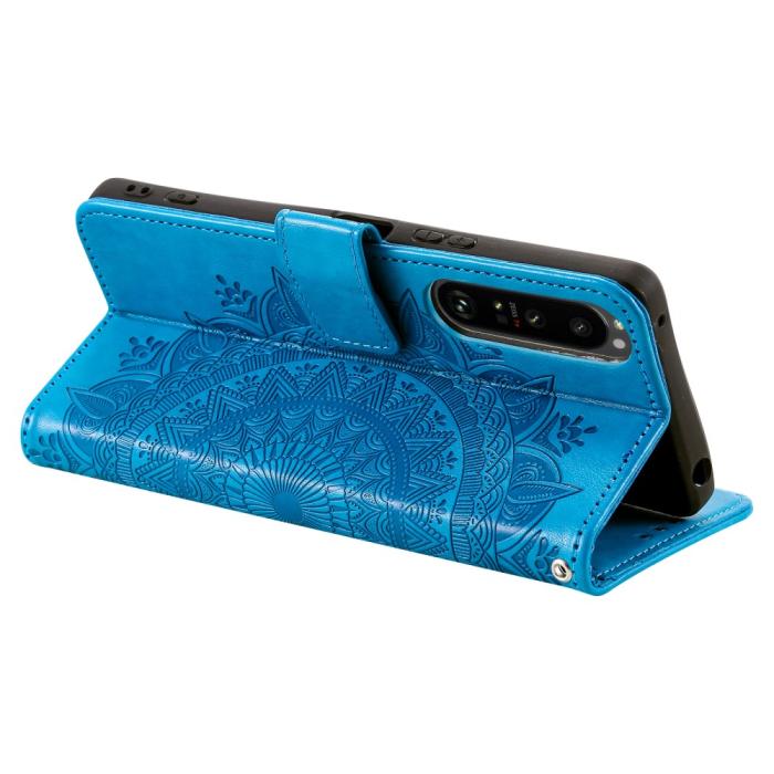 Bild 4,  Sony Xperia 1 VI Mandala Läder Fodral Blå - Teknikhallen.se