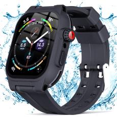 ShellBox ShellBox Armband Apple Watch 45 mm Vattent&auml;tt IP68 Skal Svart - Teknikhallen.se