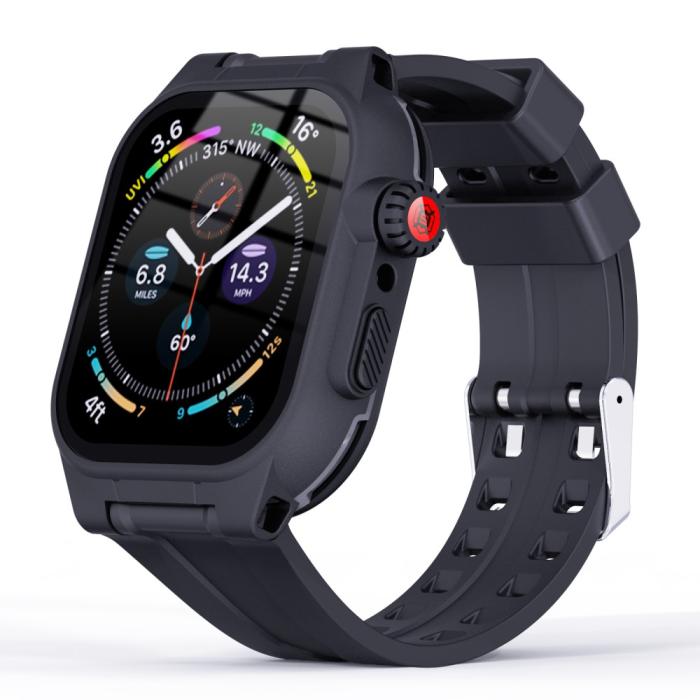 Bild 2, ShellBox ShellBox Armband Apple Watch 45 mm Vattentätt IP68 Skal Svart - Teknikhallen.se