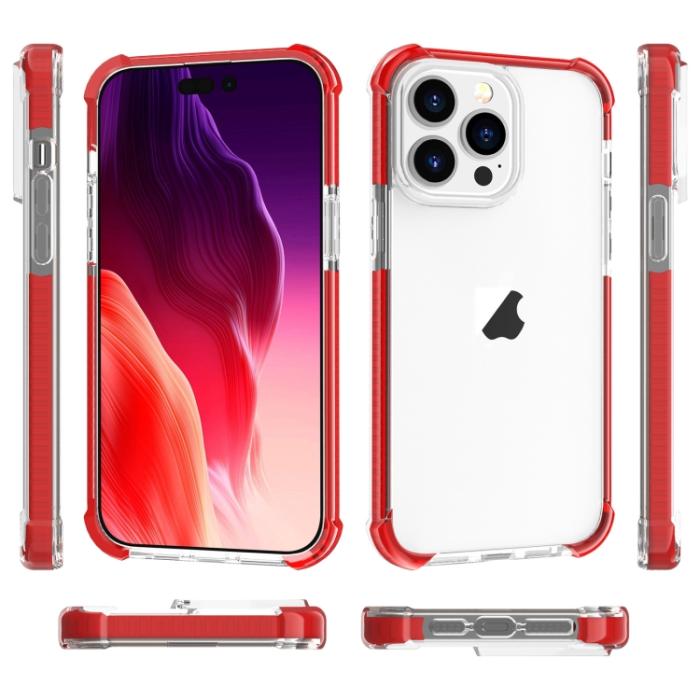 Bild 6,  iPhone 15 Pro Max Skal Shockproof Hybrid Röd - Teknikhallen.se