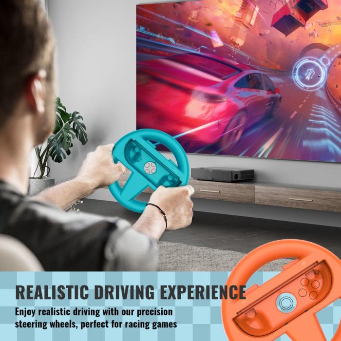 Bild 5, JYS JYS 2 st Nintendo Switch 2 Joy-Con Ratt Blå / Orange - Teknikhallen.se