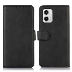  Motorola Moto G73 5G Fodral Solid L&auml;der Svart - Teknikhallen.se