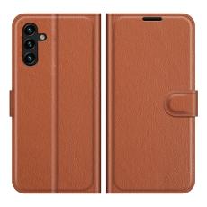  Samsung Galaxy A04s / A13 5G Fodral Litchi L&auml;der Brun - Teknikhallen.se
