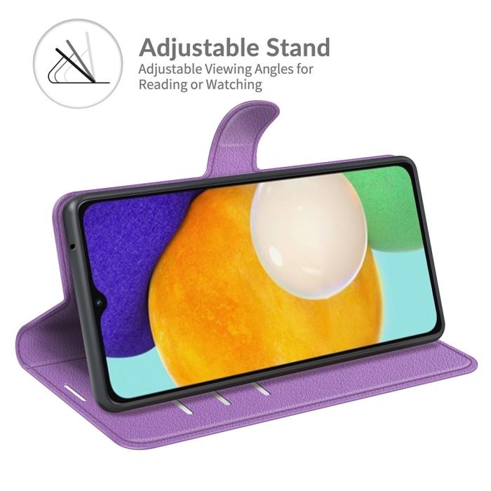 Bild 5,  Samsung Galaxy A04s / A13 5G Fodral Litchi Läder Lila - Teknikhallen.se