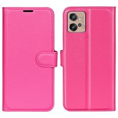  Motorola Moto G32 Fodral Litchi L&auml;der Rosa - Teknikhallen.se