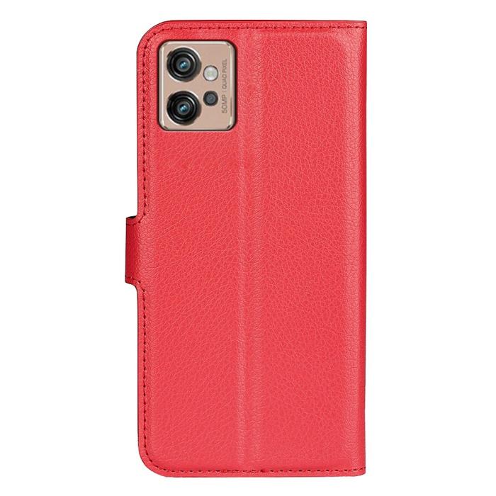 Bild 6,  Motorola Moto G32 Fodral Litchi Läder Röd - Teknikhallen.se
