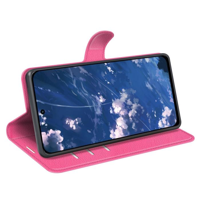 Bild 3,  Motorola Moto G32 Fodral Litchi Läder Rosa - Teknikhallen.se