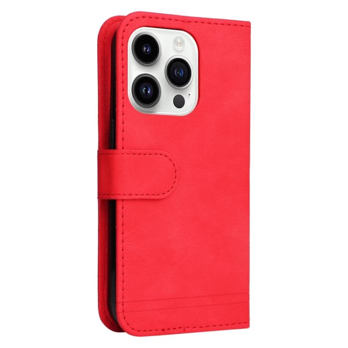 Bild 3,  iPhone 15 Pro Fodral Skin Feel Läder Röd - Teknikhallen.se